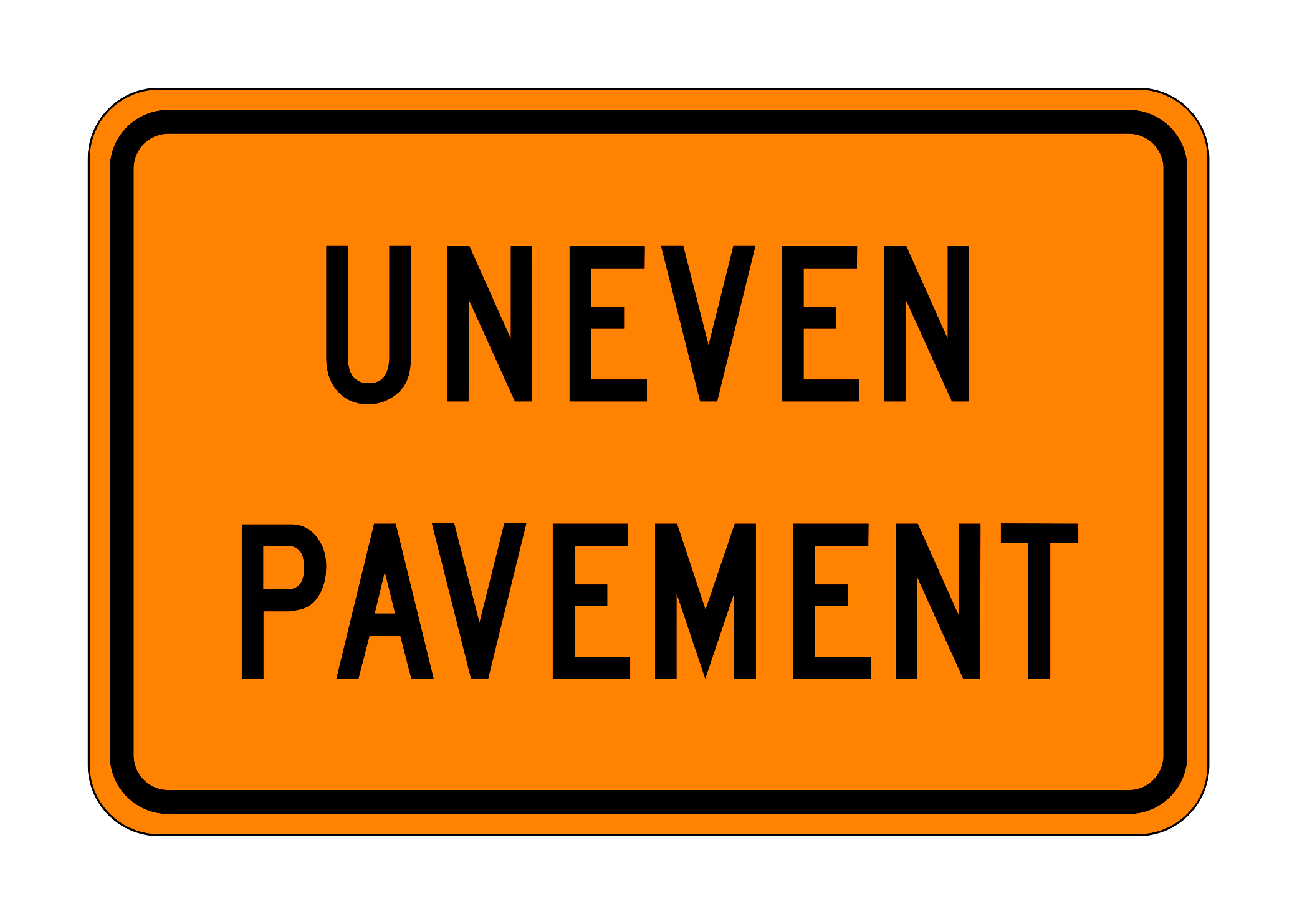 C46P(CA) Uneven Pavement (Plaque) — official FHWA layout