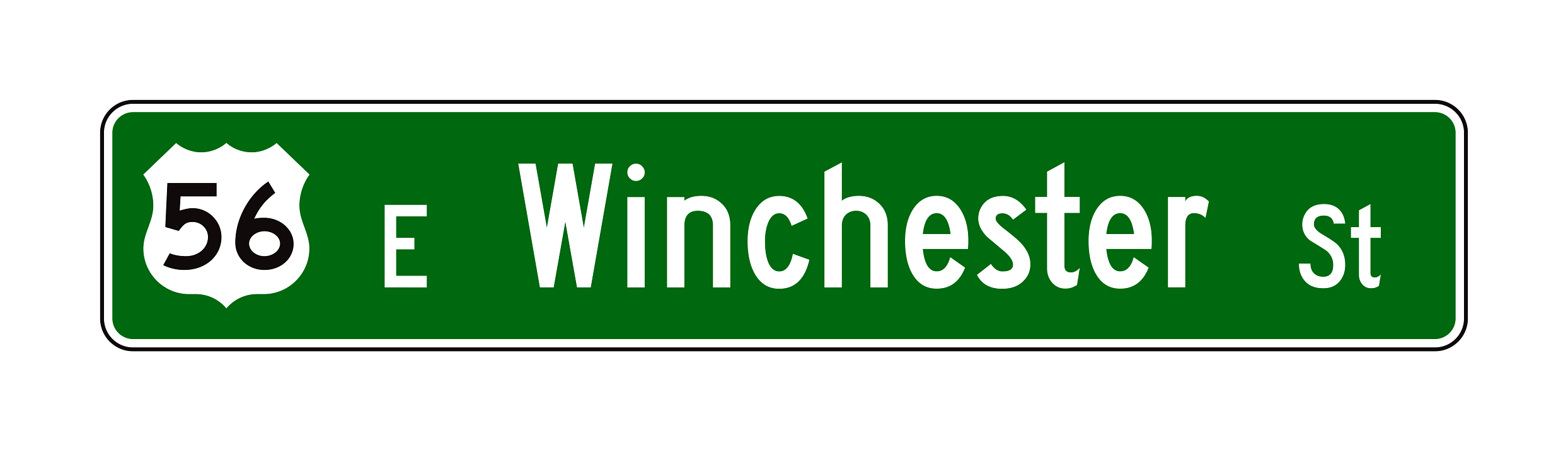 D3-1a Street Name Sign (With Route Shield) — official FHWA layout