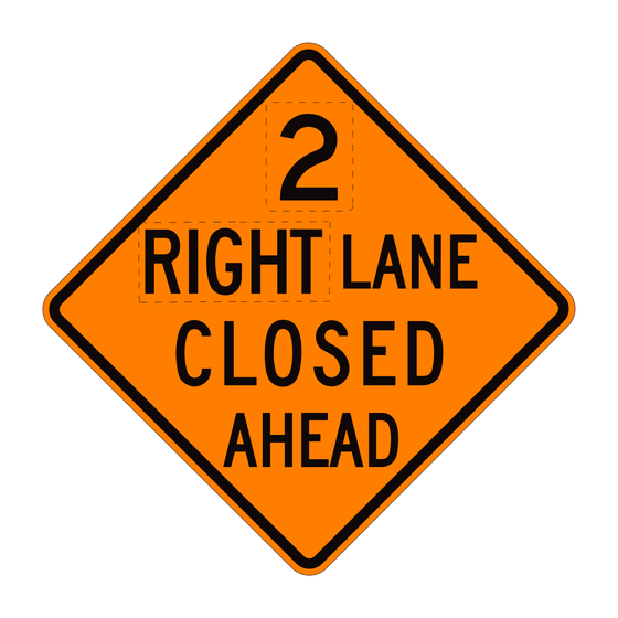 C20(CA) Right Lane Closed Ahead — official FHWA layout