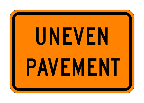 C46P(CA) Uneven Pavement (Plaque) — official FHWA layout