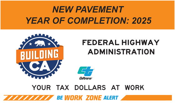 C50D(CA) Construction Project Funding Identification Sign (Federal-Aid Highway Funds and Building CA) — sign artwork