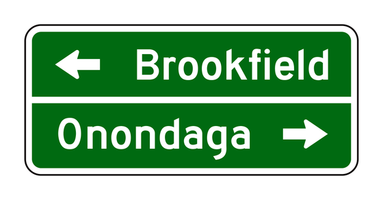 D1-2 Destination Sign (Two Destinations) — official FHWA layout