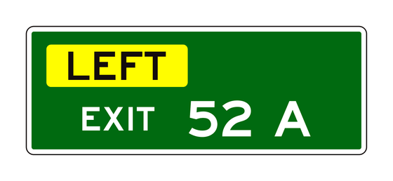 E1-5bP Left Exit Number Plaque — official FHWA layout