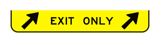 E11-1e Exit Only (Double Up-Right Arrow) — official FHWA layout