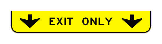 E11-1f Exit Only (Double Down Arrow) — official FHWA layout