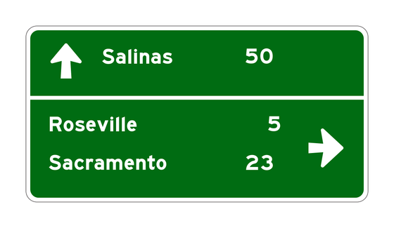 G1-10(CA) Destination Sign — official FHWA layout