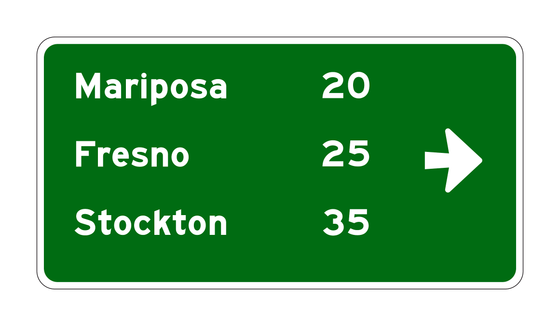G1-19(CA) Destination Sign — official FHWA layout