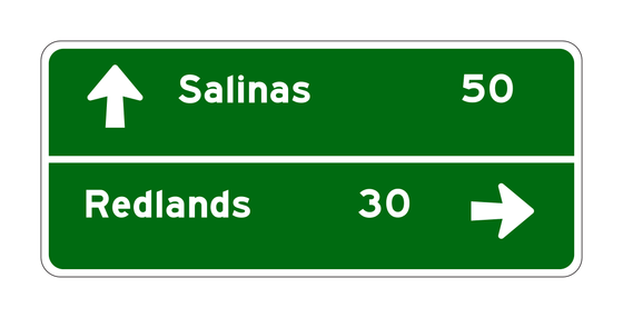 G1-7(CA) Destination Sign — official FHWA layout