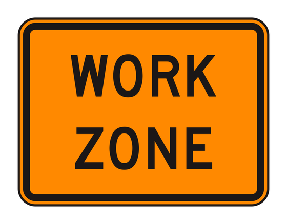 G20-5aP Work Zone (plaque) — official FHWA layout