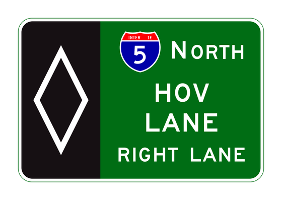 G20-9(CA) Advance Lane Assignment Sign (HOV) — official FHWA layout