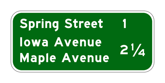 G23-6(CA) Spring Street 1 / Iowa Avenue / Maple Avenue 2 1/4 — official FHWA layout