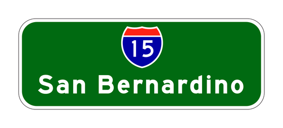 G24-1(CA) Interstate 15 San Bernardino Destination Sign — official FHWA layout