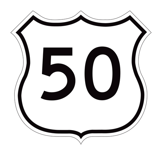 G26-1(CA) U.S. Route Marker (Route 50) — official FHWA layout