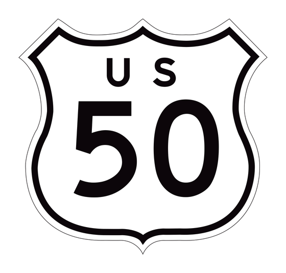 G26-2(CA) U.S. Route Marker with US Legend (US 50) — official FHWA layout