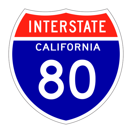G27-2(CA) Interstate Route Marker with State Name (California Interstate 80) — official FHWA layout