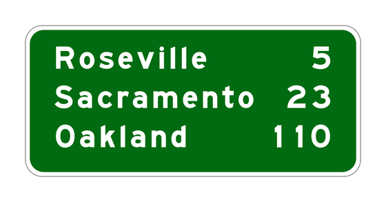 G5(CA) Distance Sign — official FHWA layout