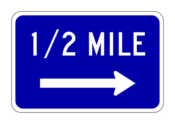 G66-21A(CA) Electric Vehicle Charging Station Distance/Arrow Plaque (1/2 Mile) — official FHWA layout
