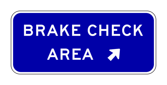 G66-59(CA) Brake Check Area (with Upper-Right Arrow) — official FHWA layout