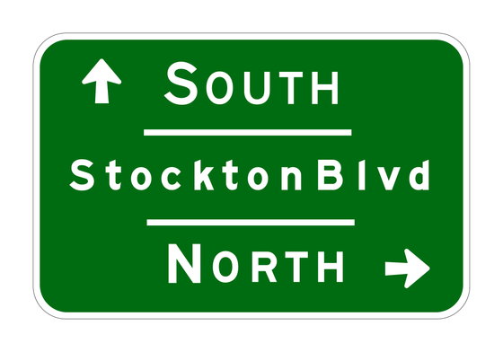 G77-1(CA) Street Name Directional Guide Sign — official FHWA layout