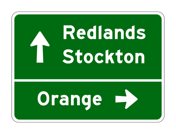G8-13(CA) Destination and Street Name Sign with Arrow — official FHWA layout