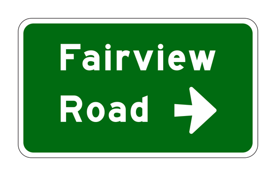 G8-22(CA) Destination and Street Name Sign with Arrow — official FHWA layout