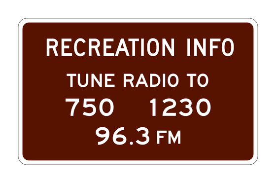 G81-65(CA) Recreation Info - Tune Radio To (750 1230 96.3 FM) — official FHWA layout