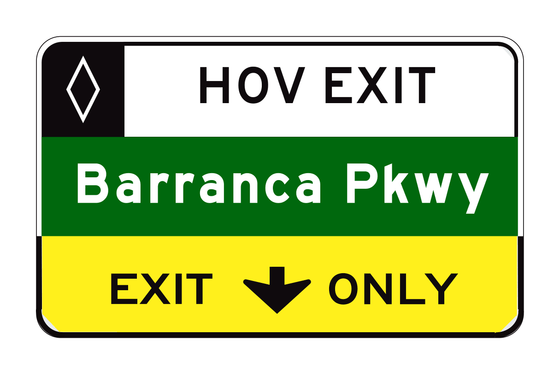 G83-6(CA) HOV Exit Advance Guide Sign — official FHWA layout