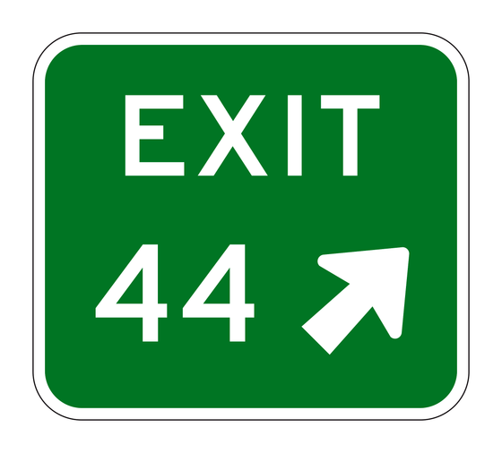 G84-2(CA) Exit Gore Sign — official FHWA layout