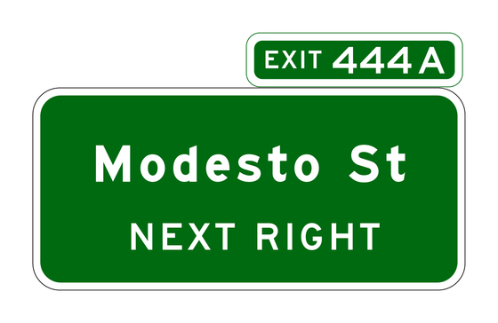 G86-13(CA) Advance Guide Sign with Exit Number Plaque — official FHWA layout