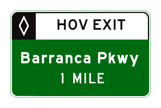 G86-15(CA) HOV Exit Advance Guide Sign — official FHWA layout