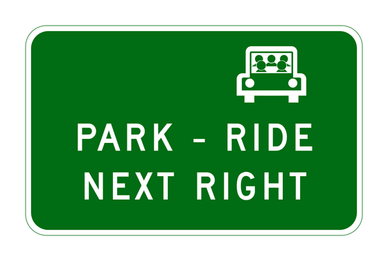 G95B(CA) Park and Ride Next Right — official FHWA layout