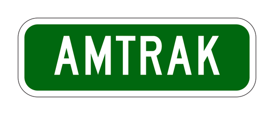 G97A(CA) Amtrak (Station Name Placard) — official FHWA layout