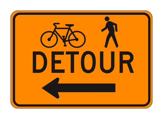 M4-9a Bicyclist/Pedestrian Detour — official FHWA layout