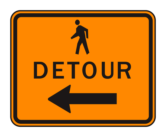 M4-9b(CA) Pedestrian Detour (California) — official FHWA layout