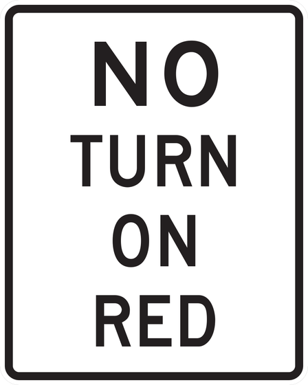 R10-11 No Turn on Red — sign artwork