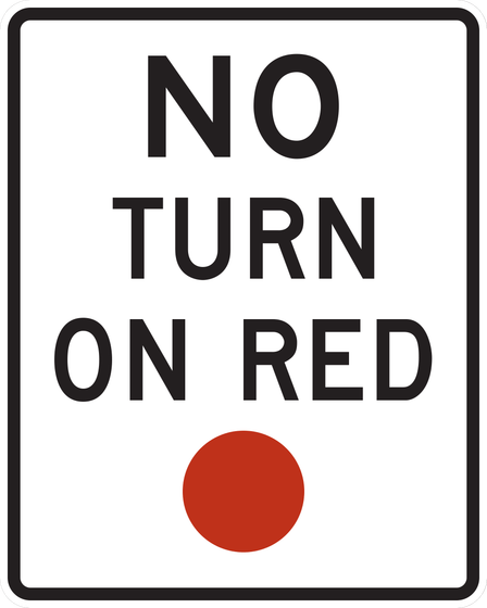 R10-11a No Turn on Circular Red — sign artwork