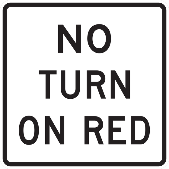 R10-11b No Turn on Red (Square) — sign artwork