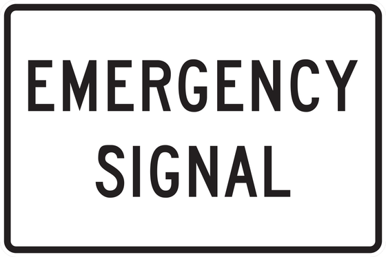 R10-13 Emergency Signal — sign artwork