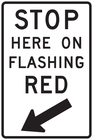 R10-14b Stop Here on Flashing Red — sign artwork