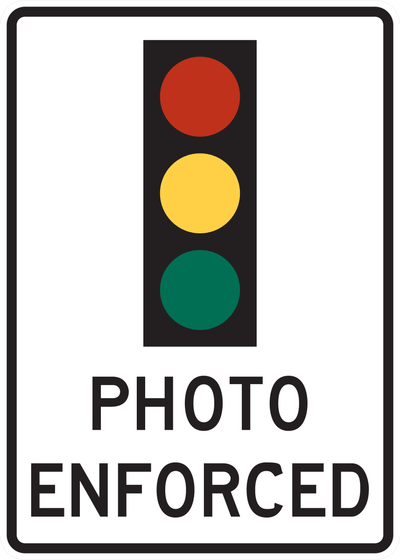 R10-18a Traffic Signal Photo Enforced — sign artwork