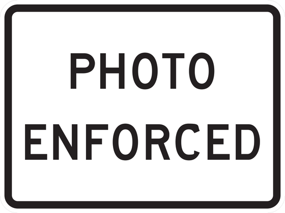 R10-19aP Photo Enforced — Word Plaque — sign artwork