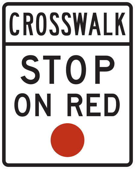 R10-23 Crosswalk — Stop on Red — sign artwork