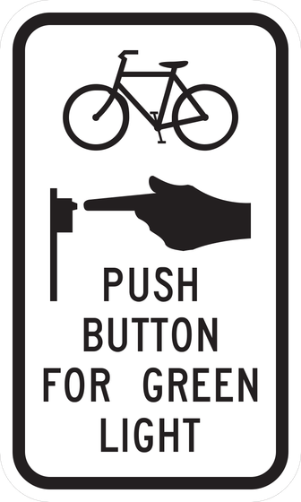 R10-24 Bicycle Push Button for Green Light — sign artwork