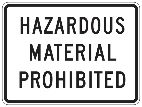 R104AP(CA) HAZARDOUS MATERIAL PROHIBITED — sign artwork