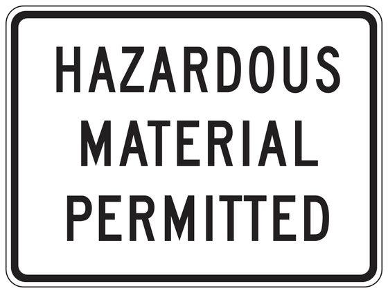 R105AP(CA) HAZARDOUS MATERIAL PERMITTED — sign artwork