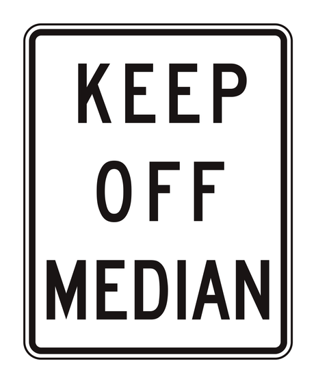R11-1 Keep Off Median — official FHWA layout