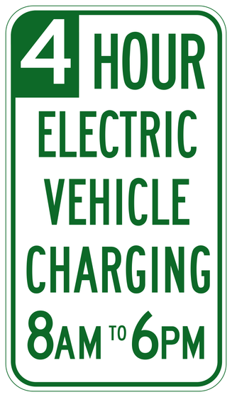 R114A(CA) __HOUR ELECTRIC VEHICLE CHARGING - __AM TO __PM — sign artwork