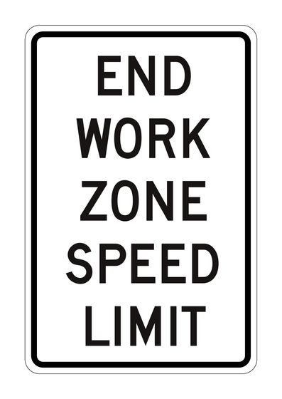 R2-12 End Work Zone Speed Limit — official FHWA layout