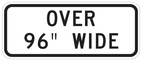 R20D-3P(CA) OVER 96 INCHES WIDE (truck exclusion plaque) — sign artwork