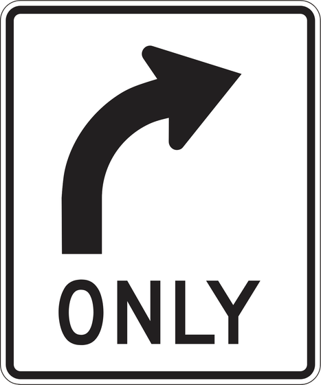 R3-5R Right Turn Only — official FHWA layout